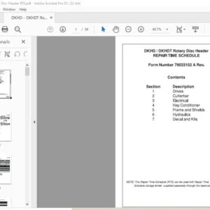 Challenger EU Hay Equipment DKHD DKHDT Rotary Disc Header Repair Time Schedule Manual 79033102A