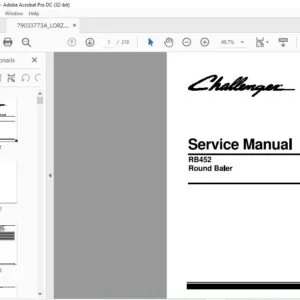Challenger EU Hay Equipment RB452 Round Baler Service Manual 79033773A - PDF DOWNLOAD