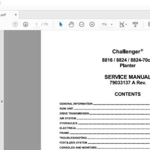 Challenger EU Seeing 8816 8824 8824-70cm Planter Service Manual 79033137A - PDF DOWNLOAD