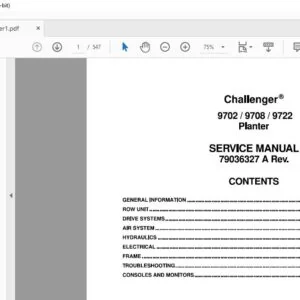 Challenger EU Seeing 9702 9708 9722 Planter Service Manual 79036327A - PDF DOWNLOAD