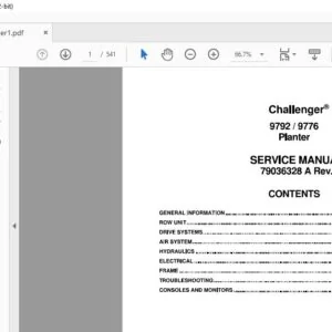 Challenger EU Seeing 9792 9776 Planter Service Manual 79036328A - PDF DOWNLOAD