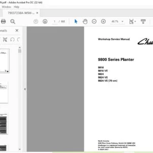 Challenger EU Seeing 9800 Series Planter 9816 9816 VE 9824 9824 VE 9824 VE (70 cm) Service Manual