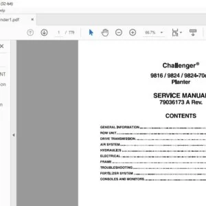 Challenger EU Seeing 9816 9824 9824-70cm Planter Service Manual 79036173A - PDF DOWNLOAD