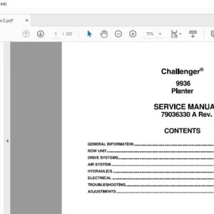 Challenger EU Seeing 9936 Planter Service Manual 79036330A - PDF DOWNLOAD