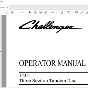 Challenger EU Tillage 1435 Three Section Tandem Disc Operator Manual 9971046CHJ