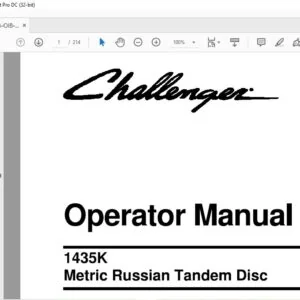 Challenger EU Tillage 1435K Metric Russian Tandem Disc Operator Manual 9971395CHB