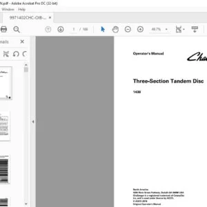 Challenger EU Tillage 1436 Three-Section Tandem Disc Operator's Manual 9971402CHC - PDF DOWNLOAD