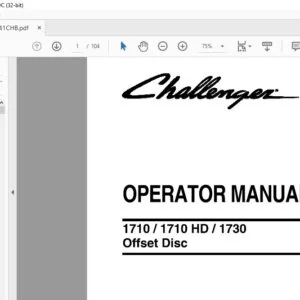 Challenger EU Tillage 1710 1710 HD 1730 Offset Disc Operator Manual - PDF DOWNLOAD