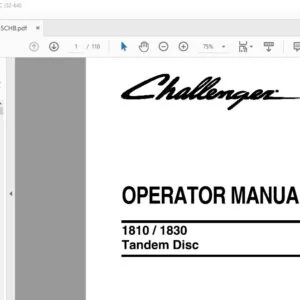 Challenger EU Tillage 1810 1830 Tandem Disc Operator Manual - PDF DOWNLOAD