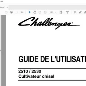 Challenger EU Tillage 2510 2530 Cultivateur chisel Guide de L'Utilisateur - PDF DOWNLOAD (French)