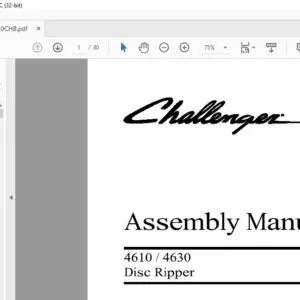 Challenger EU Tillage 4610 4630 Disc Ripper Assembly Manual 9971350CHB - PDF DOWNLOAD