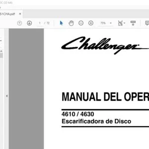 Challenger EU Tillage 4610 4630 Escarificadora de Disco Manual Del Operador