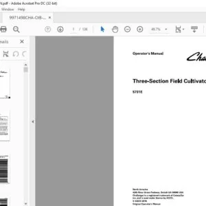 Challenger EU Tillage 5731E Three-Section Field Cultivator Operator's Manual 9971498CHA