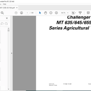 Challenger EU Tractor MT 635 645 655 665 Series Agricultural Tractors Operator Instruction Manual
