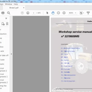 Challenger EU Tractor MT400B Series Tractors Workshop Service Manual 3378609M5