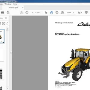 Challenger EU Tractor MT400E Series Tractors Workshop Service Manual ACT0026660