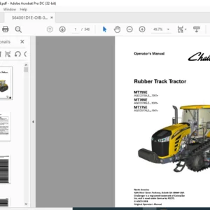 Challenger EU Tractor MT755E MT765E MT775E Rubber Track Operator Manual 564001D1E