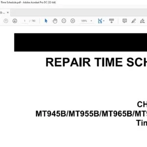 Challenger EU Tractor MT945B MT955B MT965B MT975B Repair Time Schedule Manual