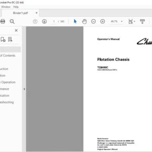 Challenger EU Tractor TG8400C Flotation Chassis Operator's Manual - PDF DOWNLOAD 
