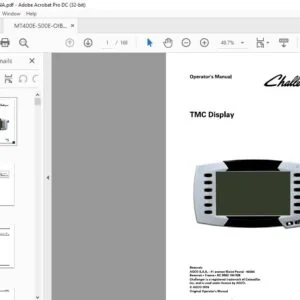 Challenger EU Tractor TMC Display MT455E-MT595E TechStar CVT Operator’s Manual ACW031633A
