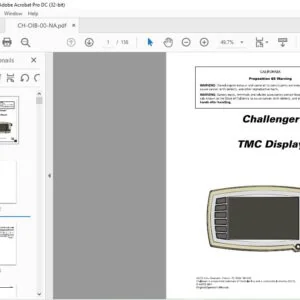 Challenger EU Tractor TMC Display MT555D-MT595D AutoPower VI Operator Instruction Manual 4373169M1