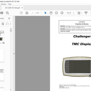Challenger EU Tractor TMC Display MT645E MT655E MT665E MT675E MT685E Operator's Manual