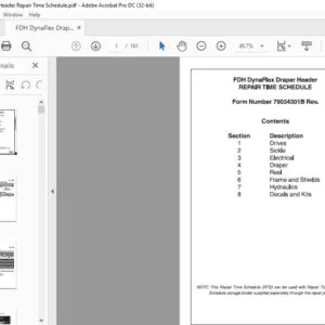 Challenger FDH DynaFlex Draper Header Repair Time Schedule Manual 79034301B