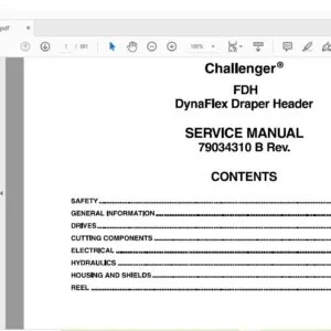 Challenger FDH DynaFlex Draper Header Service Manual 79034310B - PDF DOWNLOAD