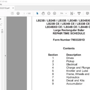 Challenger LB23B LB24B LB33B LB34B LB34BXD LB44B LB23B CE LB24B CE LB33B CD LB34BXD CE LB34B CE LB44B CE Repair Time Schedule Manual