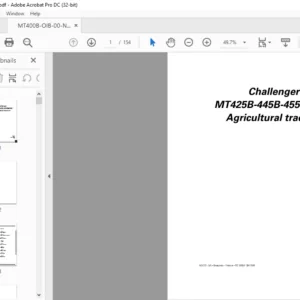 Challenger MT400B Series MT425B-MT445B-MT455B-MT465B Agricultural Tractors Operator Instruction Manual