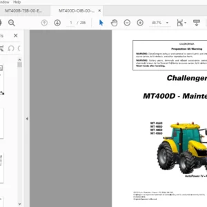 Challenger MT400D Series MT 455D MT 465D MT 485D MT 495D Operator Instruction Manual 7060595M1