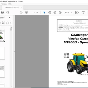 Challenger MT400D Series MT 455D MT 465D MT 485D MT495D AutoPower IV - AutoPower VI Version Classic Operator Instruction Manual