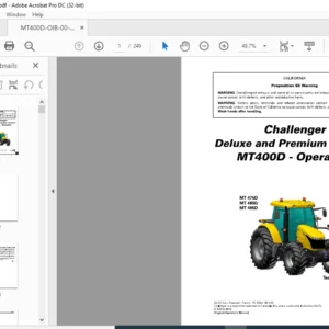 Challenger MT400D Series MT 475D MT 485D MT 495D TechStar CVT  Operator Instruction Manual 7060591M1