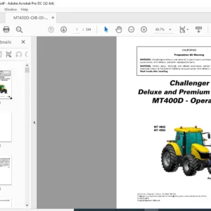 Challenger MT400D Series MT 485D MT 495D AutoPower VI Deluxe & Premium Operator Instruction Manual