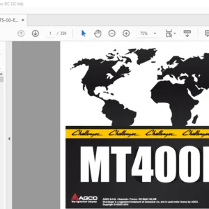 Challenger MT400D Series MT475D MT485D MT495D TechStar CVT Repair Time Schedule Manual