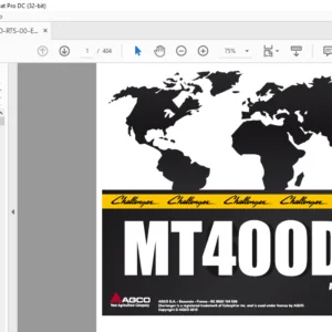 Challenger MT400D Series MT485D MT495D AutoPower VI Repair Time Schedule Manual ACT000116