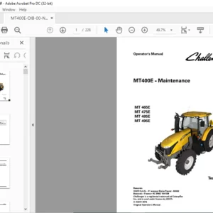 Challenger MT400E Series MT 465E MT 475E MT 485E MT 495E TechStar CVT Operator's Manual ACT001907A