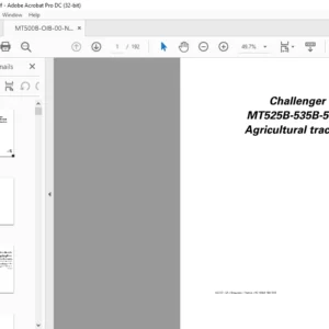 Challenger MT500B Series MT 525B MT 535B MT 545B Agricultural Tractors Operator Instruction Manual