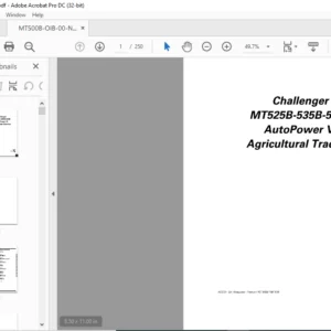 Challenger MT500B Series MT525B-535B-545B AutoPower VI Agricultural Tractor Operator Instruction Manual