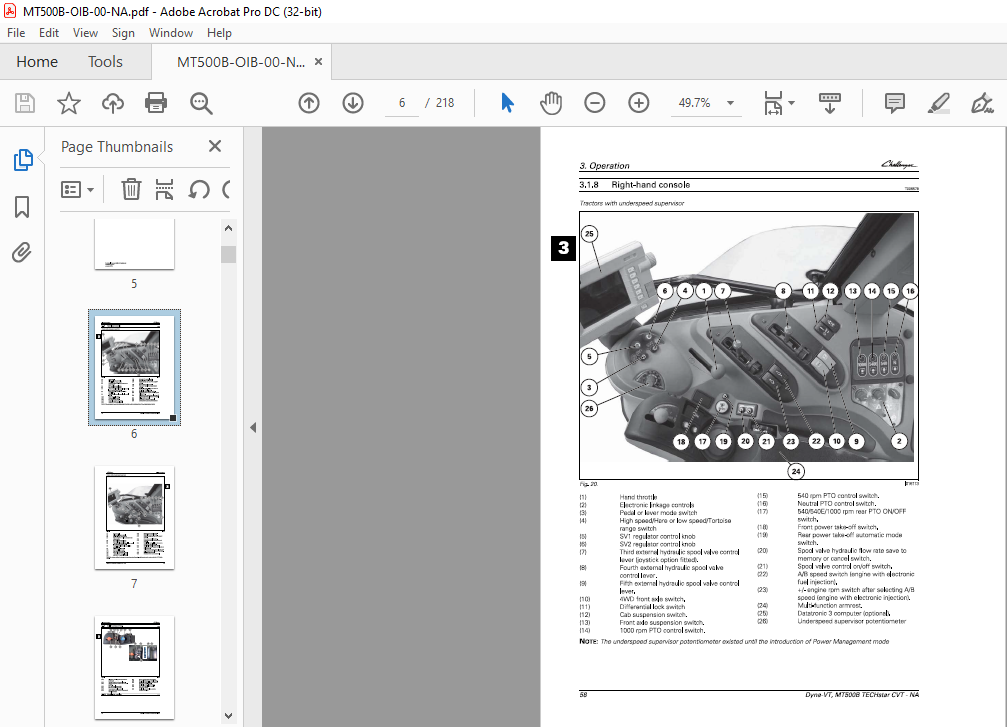 Challenger MT500B Series MT525B-MT535B-MT545B Techstar CVT Agricultural ...