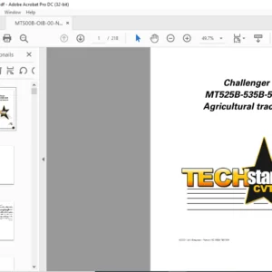 Challenger MT500B Series MT525B-MT535B-MT545B Techstar CVT Agricultural Tractors Operator Instruction Manual