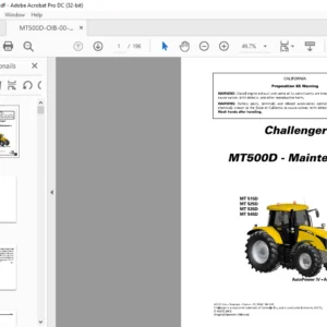 Challenger MT500D Series MT 515D MT 525D MT 535D MT 545D Operator Instruction Manual 4373494M2