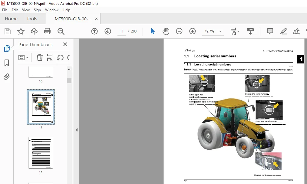 Challenger MT500D Series MT 525D MT 535D MT 545D Deluxe & Premium Versions Operator Instruction Manual - Image 2