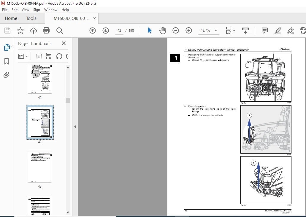 Challenger MT500D Series MT525D MT 535D MT545D Techstar CVT Operator Instruction Manual 4373497M2 - Image 3
