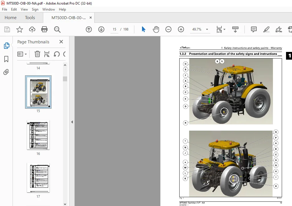 Challenger MT500D Series MT525D MT 535D MT545D Techstar CVT Operator Instruction Manual 4373497M2 - Image 4