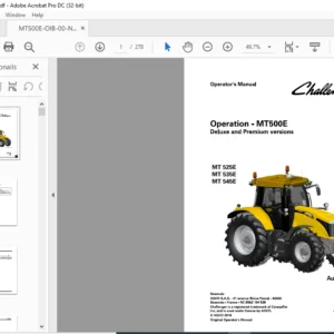 Challenger MT500E Series MT 525E MT 535E MT 545E AutoPower VI Deluxe and Premium versions Operator's Manual