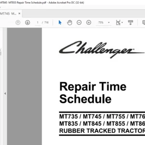 Challenger MT735 MT745 MT755 MT765 MT835 MT845 MT855 MT865 MT875 Repair Time Schedule Manual