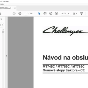 Challenger MT745C MT755C MT765C Gumove stopy traktora - СЕ Navod па obsluhu - (SLOVAK)
