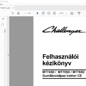 Challenger MT745D MT755D MT765D Gumilanctalpas traktor CE Felhasznaloi kezikonyv