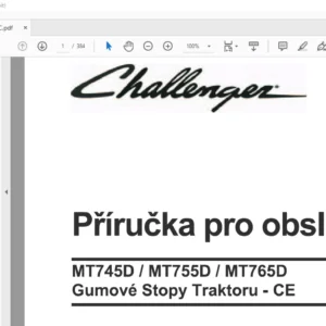 Challenger MT745D MT755D MT765D Gumove Stopy Traktoru - СЕ Prirucka pro obsluhu - (Czech)